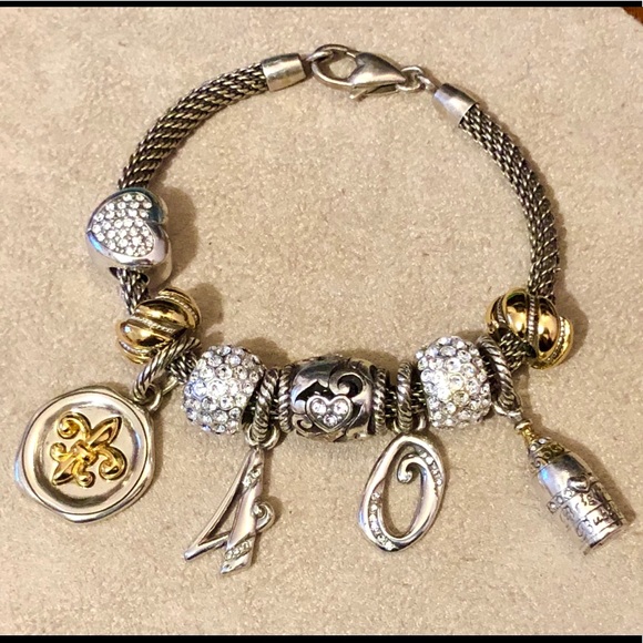 🆕 Brighton Number Four #4 silver charm with crystals Retired style NWOT - Picture 4 of 4